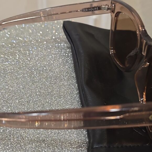 Quay Australia After Hours Oversized Square Sunglasses- Crystal Doe/Tan main image 8